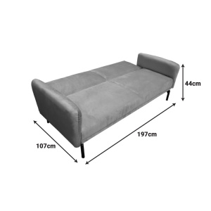 Canapea extensibila Veluto, Antracit, 85x197x83 cm - Img 7