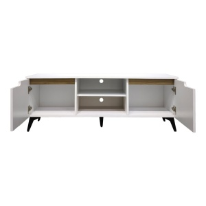 Comoda TV, Kemvio, Pako, Alb 150x38x44 cm - Img 5