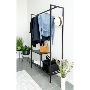 Dulap haine Vita, Negru, 38x101x170 cm - Img 3