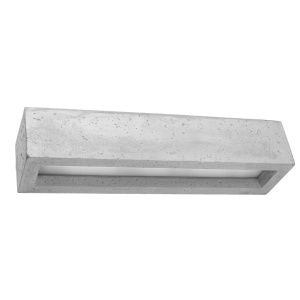Fali lámpa, Vega, szürke, beton, 50x12x10 cm
