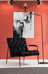 Fotel, Matilda, fekete, 75x80x85 cm