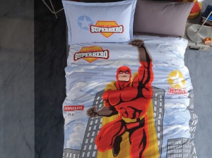 Gyerek ágyneműhuzat, Superhero, 100% pamut