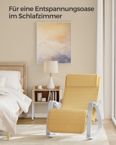 Hintaszék Songmics, sárga, 121.5x67x84 cm - Img 3