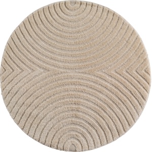 Kerek szőnyeg boho, Art V2, bézs, 120x120 cm - Img 2