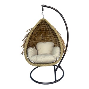 Kerti hintaágy, Varur, Pako World, bézs, rattan, 120x105x195 cm - Img 3