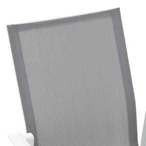 Kerti szék Dashiell, fehér fém, világosszürke textil, 71x58x94 cm - Img 5
