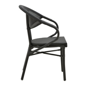 Kerti szék Isaia, fekete, 57x57x83 cm - Img 3
