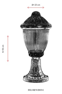Kültéri fali lámpa, 68210, barna, 54x23 cm - Img 3
