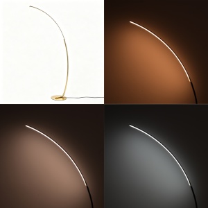 Lampadar LED, Archer, Pako, Auriu 70x28x165 cm - Img 2