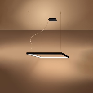LED-es csillár, Nelya, 3000K, fekete, 80x80x150 cm - Img 3