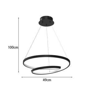 LED-es csillár, Rexon, fekete, 49x49x12 cm - Img 3