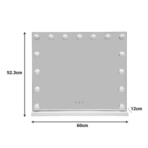 LED-es tükör, Hollywood, átlátszó, 60x12x52.3 cm - Img 2