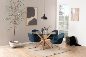 Masa dining Heaven, Transparent, 75.5x119x119 cm
