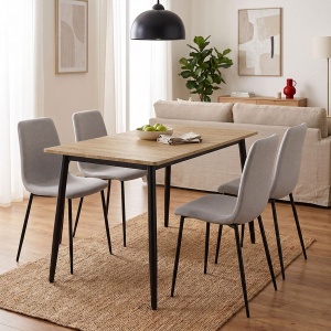 Masa dining Loza, Negru, 70x120x73 cm - Img 1