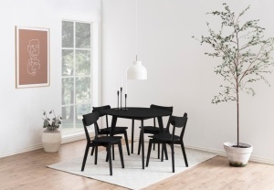 Masa dining Roxby, Negru, 76x105x105 cm - Img 2