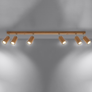 Mennyezeti lámpa, Zake, tölgy, 120x5x20 cm - Img 3