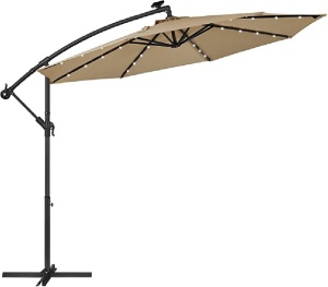Napernyő 32 LED-es, UPF 50+, Songmics, tevebarna