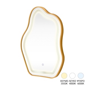 Oglinda perete cu LED, Bloby, Pako, Auriu 50x4x70 cm