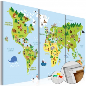 Parafa kép Children's World [Cork Map], 120x80 cm