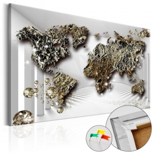 Parafa kép Golden Future [Cork Map], 60x40 cm
