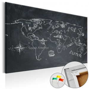 Parafa kép Travel broadens the Mind [Cork Map], 120x80 cm