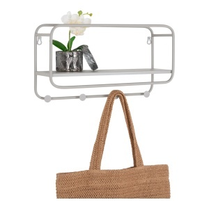 Polita de perete pentru palarii si accesorii Feira, Gri, 15x45x25 cm - Img 2