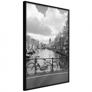 Poszter fekete kerettel, ""Bicycles Against Canal"", 40x60 cm