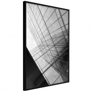 Poszter fekete kerettel, ""Steel and Glass (Grey)"", 30x45 cm