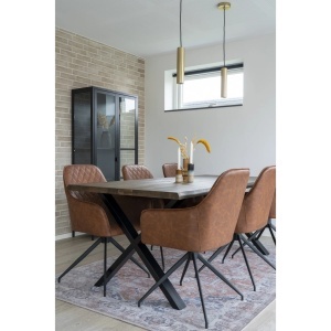 Scaun de dining rotativ Harbo, Maro, 62x56x89 cm - Img 3