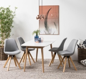 Scaun dining Dima V1, Gri, 85x48.5x55 cm - Img 4