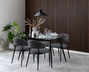 Scaun dining Edina V1, Gri, 77x56x55 cm - Img 2