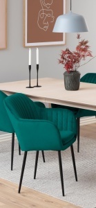Scaun dining Emilia, Verde, 83x57x61 cm - Img 3