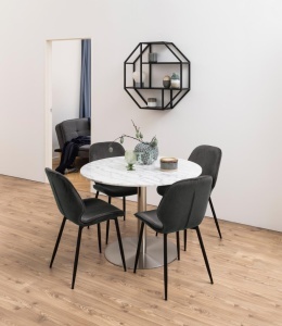 Scaun dining Femke, Gri, 85x47.5x57.5 cm