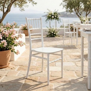 Scaun evenimente, Tiffany I, Alb, 38.5x46.5x87 cm - Img 3