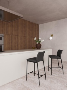 Scaun inalt Demina, Gri, 90.5x41x48.5 cm