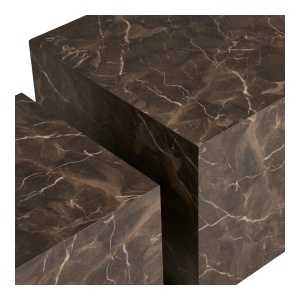 Set 2 piese Masute de cafea Prague, Maro, 40x40x36 cm