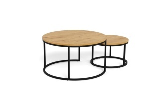 Set 2 piese Masute de cafea Spiro, Natural, 44.5x80x80 cm - Img 4