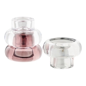 Set 3 piese Suporturi pentru lumanari, Transparent, 7x7x5 cm - Img 3
