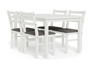 Set 5 piese Masa dining si Scaune Alicante, Alb, 74.5x110x70 cm - Img 4