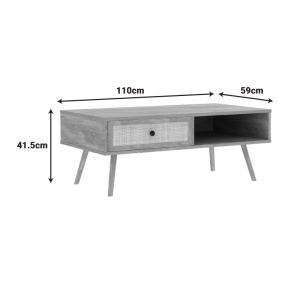 Set mobilier studenti coltar reversibil extensibil, masuta de cafea si comoda TV, 3 buc, Flux, Stejar, 236x164x88 cm - Img 12