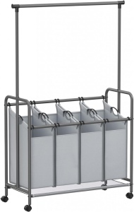 Szennyeskosár, Songmics, szürke, 108x44x172 cm - Img 2