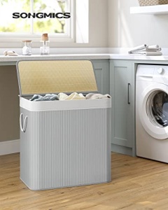 Szennyeskosár, Songmics, szürke, 60x40x61.5 cm - Img 1