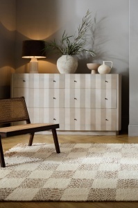 Szőnyeg, Flair Rugs Eric Checkboard, bézs/natúr, 120x170 cm