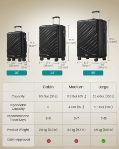 Troler Songmics, Trevo, Negru, 50x30x75 cm - Img 6