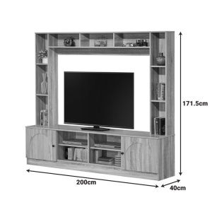 TV komód szett, Ambera, tölgy, 200x40x171.5 cm - Img 5