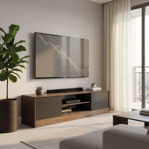 TV-konzol, Sasa I, barna, 150x35x41.5 cm