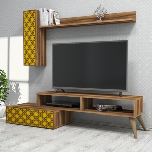 TV-szekrény, Planet, Dió, Sárga
