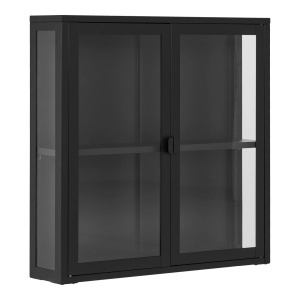 Vitrina suspendata Brisbane, Negru, 18x80x80 cm - Img 4