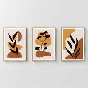 3 darabos keretes kép szett, Oriv, többszínű, 33x1.5x48 cm