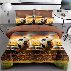 3D ágyneműhuzat-garnitúra 6 részes, Fotbal V2, finom pamut (flanel)